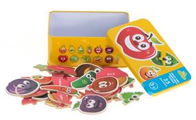 Izglītojoša koka puzle Puzzle Fruits & Vegetables, 7 cm, daudzkrāsaina, 25 gab.