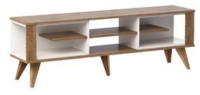 TV staliukas Kalune Design Ionis, ąžuolo sp./balta sp., 160 cm x 35 cm x 52.5 cm