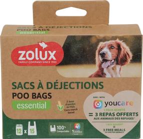 Maišeliai šunų ekskrementams Zolux Essential, 12 vnt. žalia sp.