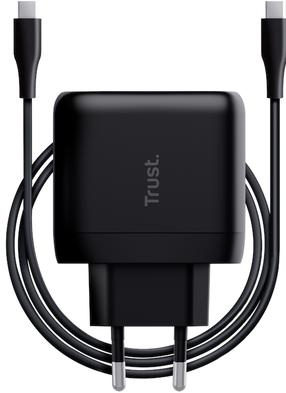 Telefona lādētājs Trust MAxo 24817, USB Type C, 8.7 cm, melna krās., 65 W