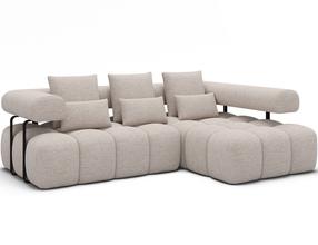 Kampinė sofa Levvi, balta sp., 184 x 260 cm x 102 cm