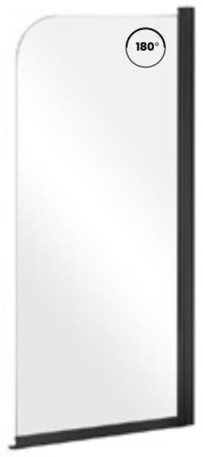 Ванная стенка Besco Prime Black 1, 70 см x 140 см, черный цв./закаленный