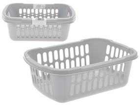 Grozs, plastmasa, 28 cm x 19 cm, pelēka krās.
