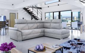 Kampinė sofa Loreto Berlin 01, pilka sp., dešininė, 210 x 260 cm x 102 cm