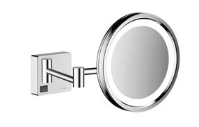 Косметическое зеркало Hansgrohe AddStoris, с освещением, подвесной, 16 см x 21.7 см, хромовый цв.