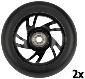 Priedas paspirtukams, ratukai Black Dragon Stunt Scooter Wheel Set Spoked Alu, juoda sp., 2 vnt.
