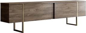 TV staliukas Kalune Design Luxe, aukso sp./riešuto sp., 30 cm x 180 cm x 50 cm