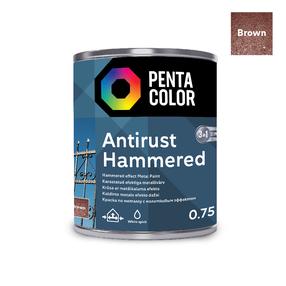 Emaliniai dažai, universalūs Pentacolor Anti Rust Hammered, blizgus, 0.75 l, ruda sp.