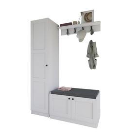 Priekšnama mēbeļu komplekts Kalune Design Lucas, iekštelpu, balta krās.