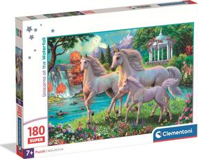 Dėlionė Clementoni Unicorns At The Waterfall 29794, 33.5 cm x 48.5 cm, 180 vnt., įvairių spalvų