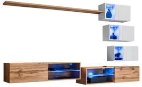 Sektsioonkapp ASM Switch XXIV, tamm v./valge v., 250 cm x 40 cm x 150 cm