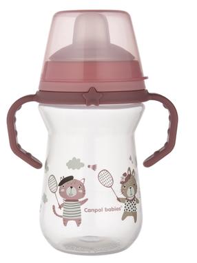 Puodelis su snapeliu Canpol Babies Bonjour Paris Spout FirstCup, 250 ml, 6+ mėn., plastikas/silikonas, rožinė sp.