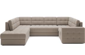Kampinė sofa - lova Blewett Sola, smėlio sp., kairinė, 299 x 198 cm x 87 cm