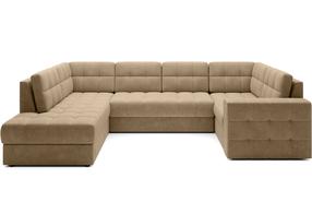 Kampinė sofa - lova Blewett Monolith, šviesiai ruda sp., kairinė, 299 x 198 cm x 82 cm