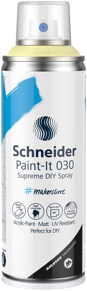 Aerozoliniai dažai Schneider Paint It 030 ML03052062, dekoratyviniai, šviesiai geltona pastelinė sp., 0.2 l
