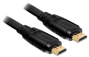 Laidas Delock High Speed HDMI-A flat HDMI A male, HDMI A male, 1 m, juoda sp.