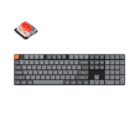 Bezvadu spēļu tastatūra Keychron K5 Max Wireless K5M-H1 Gateron Low Profile 2.0 Red, Angļu (US), melna krās.