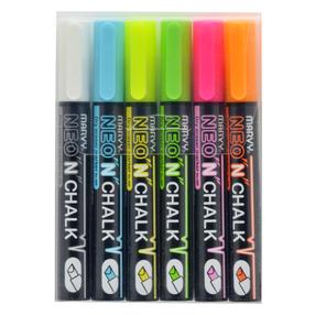 Kreidos žymekliai Marvy Neon Chalk Marker 490-6C 490-6C, įvairių spalvų, 6 vnt.