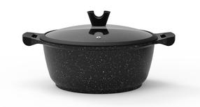 Kastrul Domoletti Black Marble, Ø28 cm, 6.1 l, must v.