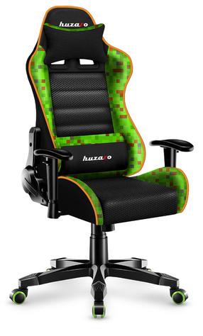 Žaidimų kėdė Huzaro Ranger 6.0, 50 x 61 x 61 - 68 cm, juoda sp./žalia sp.
