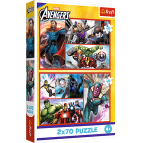 Dėlionė 2in1 Trefl Avengers 34439, 18 cm x 27.5 cm, 140 vnt., įvairių spalvų