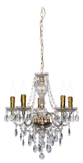 Lampa karināms Trio Luster R1107-03, E14, 5 x 40 W, caurspīdīga krās. / bronzas krās.