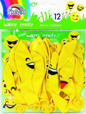 Balonu komplekti ovāls Fiorello Metallic Emoty Party, dzeltena krās., 12 gab.
