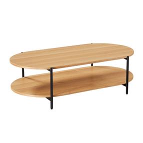Kavos staliukas Home4you Davia, ruda sp./juoda sp., 60 cm x 115 cm x 34 cm
