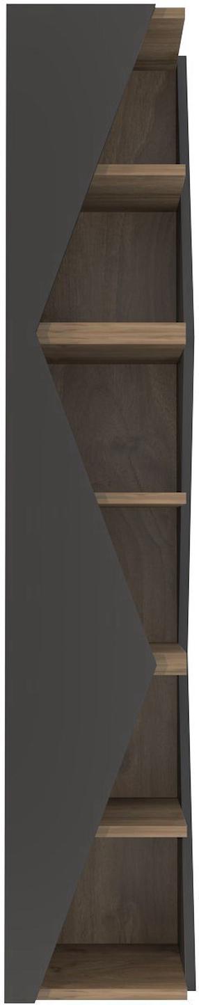 Pastatoma lentyna Kalune Design Arrow 875ZNA4623, juoda sp./riešuto sp., 165 cm x 31.8 cm x 31.8 cm