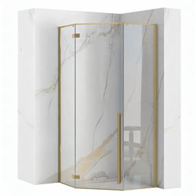 Dušo kabina Rea Diamond, kampinė, 90 cm x 90 cm x 195 cm, aukso sp./grūdintas