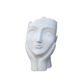 Dekoratīvais puķu pods "Seja" Garden Center LT34633, 27 cm x 21 cm x 34.5 cm, balta krās.
