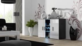 Spintelė Cama Meble Soho S7 120, balta/juoda, 120 cm x 41 cm x 80 cm