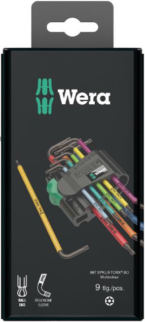 Šešiakampis raktas Wera Torx TX8-TX40 10341152, 12.5 cm, 9 vnt.