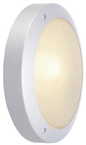 Sieninis lauko šviestuvas SLV Bulan, 60W, E14, IP44, sidabro sp., 27 cm x 7 cm