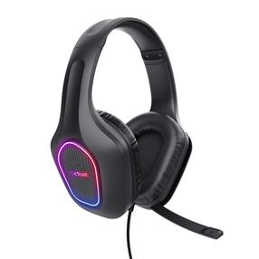 Vadu spēļu austiņas Trust GXT 416 Zirox LED, melna krās.