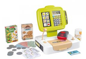 Veikala rotaļlietas, kases aparāts Smoby Electronic Cash Register, zaļa krās.