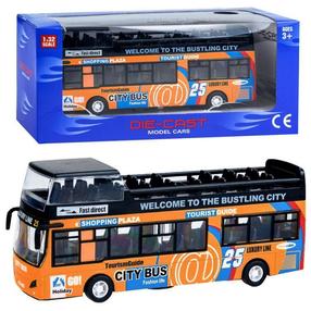 Prekė su pažeista pakuote. Žaislinis autobusas ZA2094, 1:32, juoda sp./oranžinė sp.