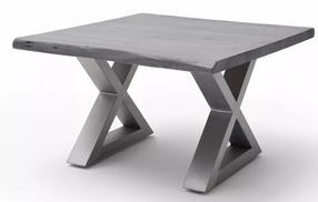 Kavos staliukas MC Akcent Cartagena, pilka sp./chromo sp., 75 cm x 75 cm x 45 cm