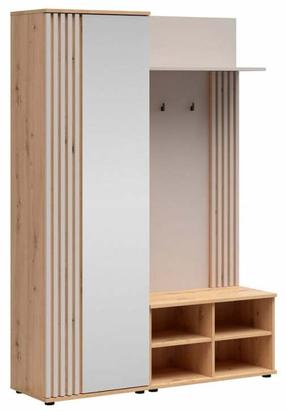 Prieškambario spinta Brevas, kašmyro sp./artisan oak sp., 140 cm x 40 cm x 195.1 cm