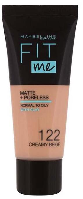 Skystas makiažo pagrindas Maybelline Fit Me Matte + Poreless Clay, šviesiai ruda sp., 122 creamy beige, 30 ml