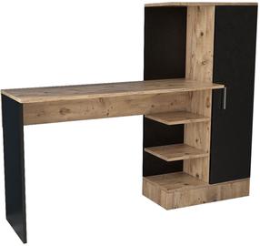 Rašomasis stalas su lentyna Kalune Design CT2 AB, 152.3 cm x 40 cm, 120 cm, juoda sp./pušies sp