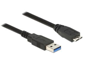 Провод Delock USB to USB-micro USB 3.0 A male, Micro USB 3.0 B male, 0.5 м, черный цв.