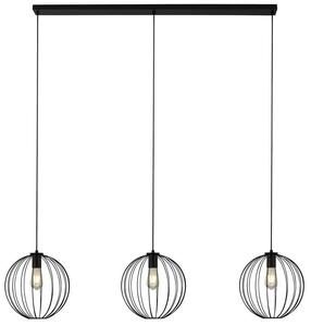 Šviestuvas kabinamas Searchlight 3LT Wire Frame 700831, E27, 3 x 10 W, juoda sp. / juoda sp.