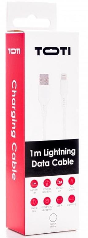 Провод Toti, Lightning/USB Type A, 100 см, белый цв.