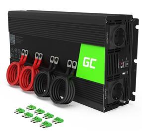 Įtampos keitiklis Green Cell Converter 12V To 230V 3000W/6000W, juoda sp.