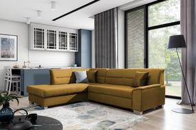 Kampinė sofa Bergen Monolith 48, geltona sp., kairinė, 208 x 250 cm x 87 cm