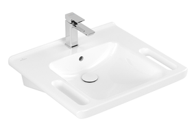 Vannas istabas izlietne Villeroy & Boch ViCare, keramika, 60 cm x 55 cm x 18 cm, balta krās.