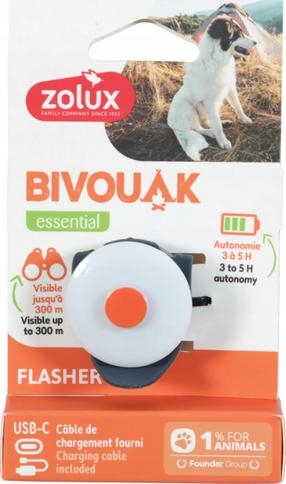Мигалка на ошейник Zolux Bivouak, синий цв./белый цв.
