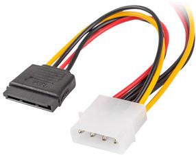 Adapteris Lanberg Molex Male to 2 x SATA female Adapter CA-HDSA-11CU-0015 SATA 15-pin, 4 pin Molex male, 0.15 m