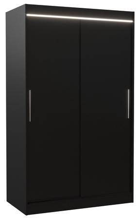 Riidekapp ADRK Collin LED, must v., 58 cm x 120 cm x 200 cm